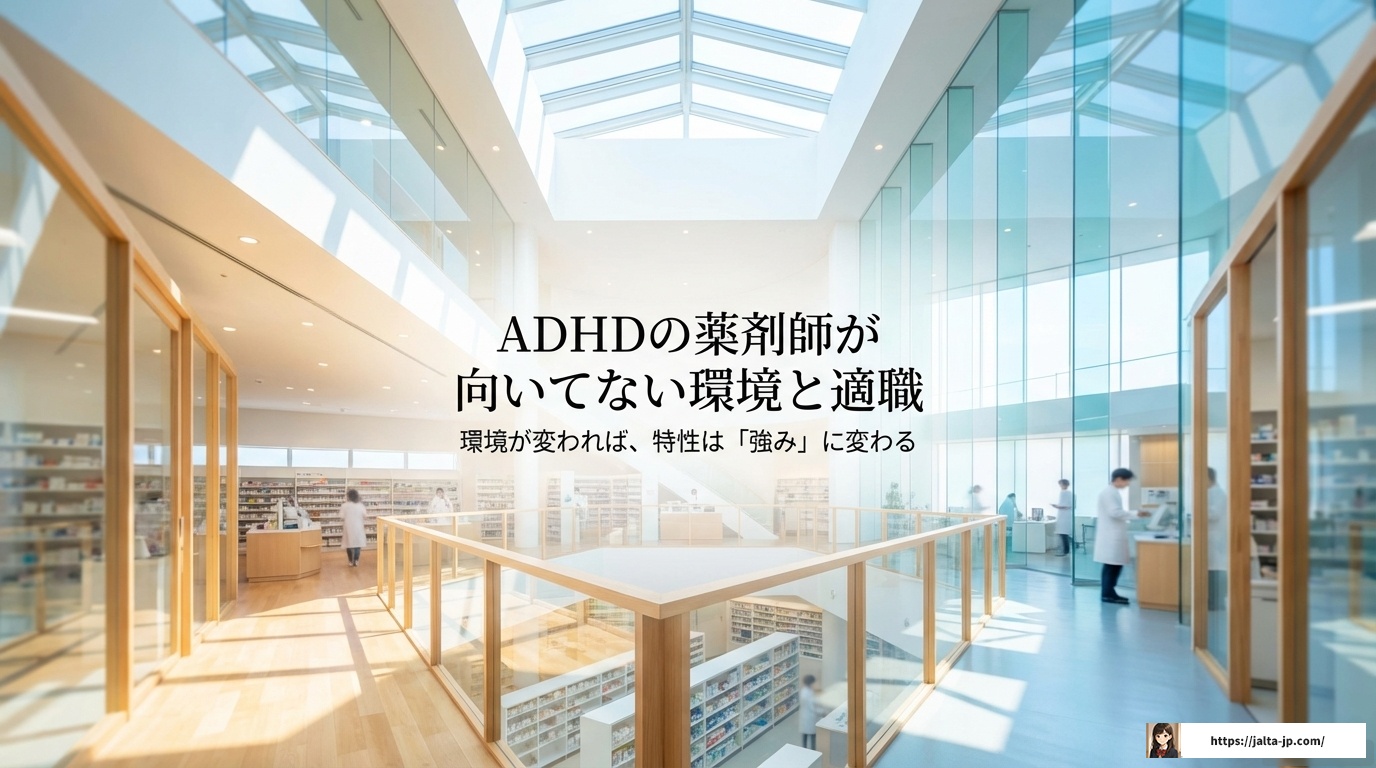 ADHDで薬剤師に向いてない?悩む理由と適職への転職戦略