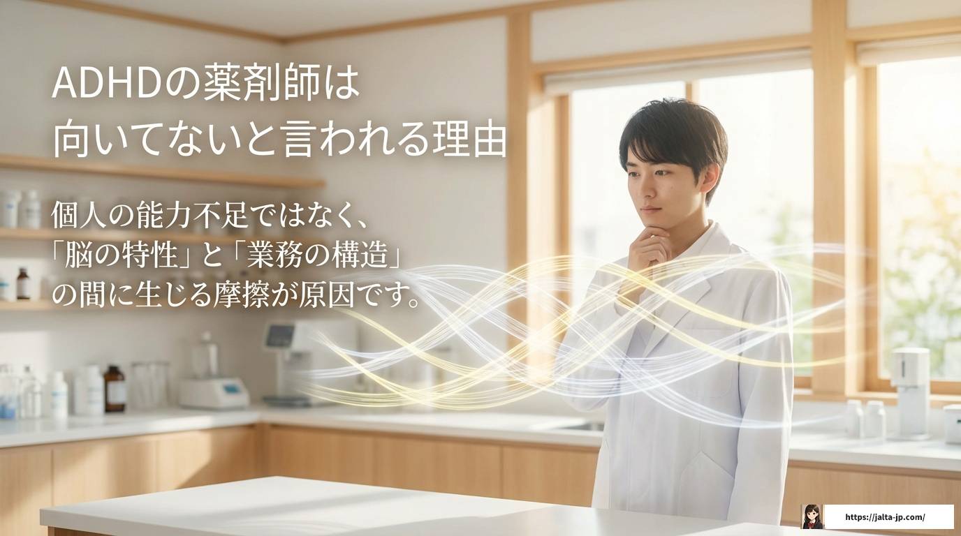 ADHDの薬剤師は向いてない？ミスを防いで強みを活かす働き方