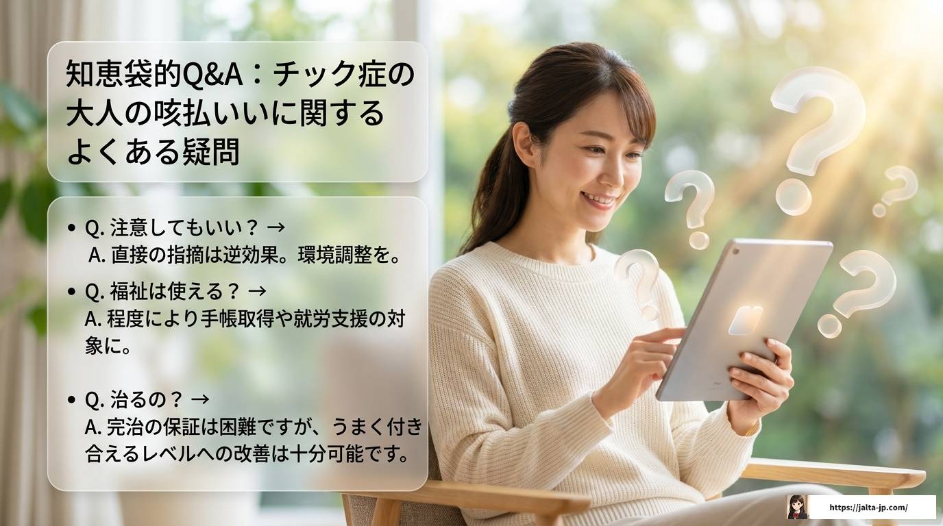 チック症の大人の咳払いがうるさい?知恵袋より深い対策と理解