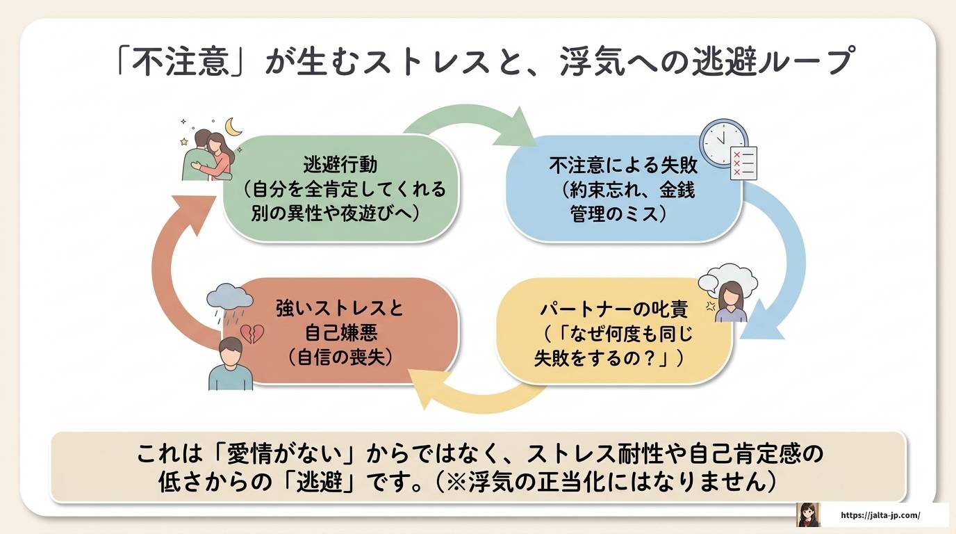 ADHDの浮気癖はなぜ起こる？原因や脳科学と対処法を解説