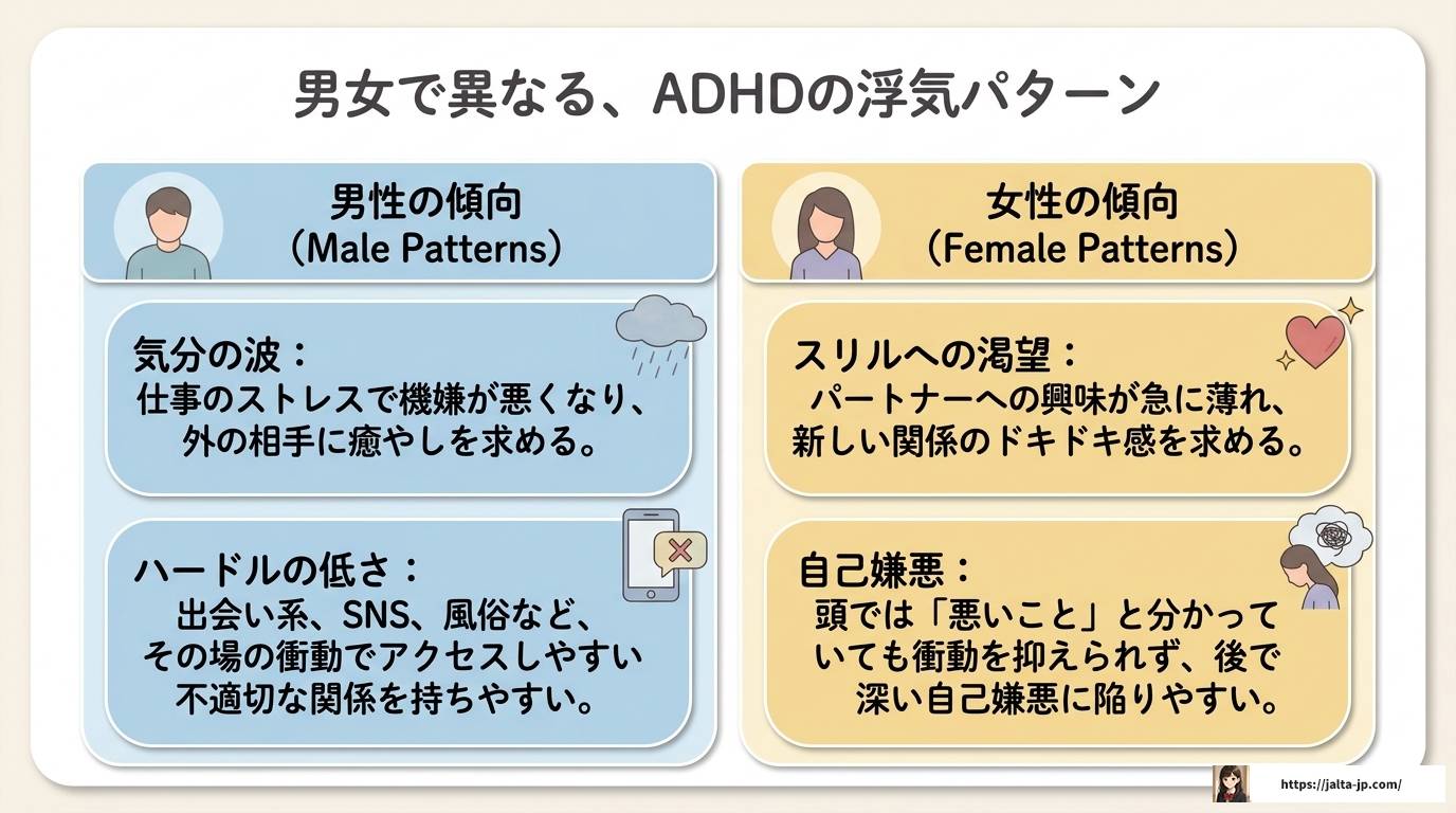 ADHDの浮気癖はなぜ起こる？原因や脳科学と対処法を解説